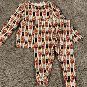 Pink Chicken Christmas PJs, gender neutral clothes 3/6 month.